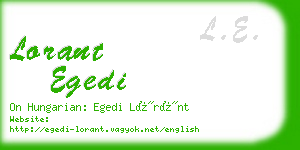 lorant egedi business card